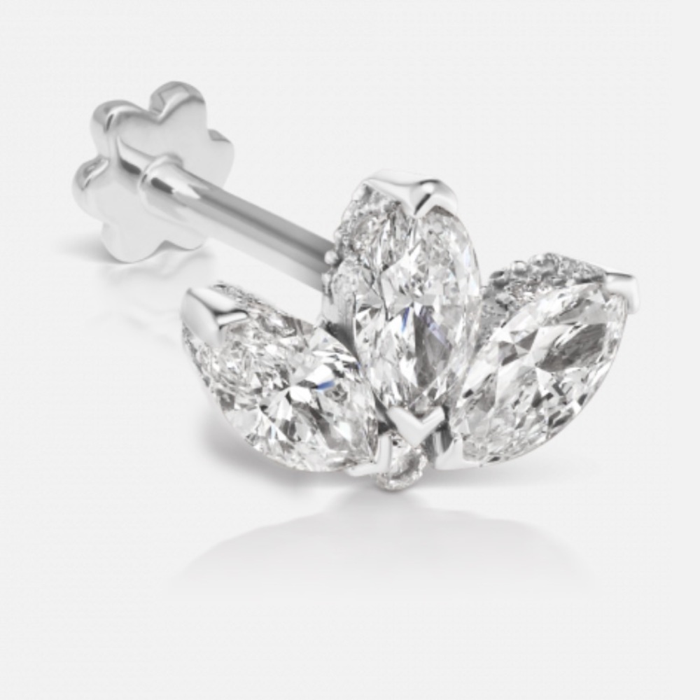 3MM María Tash Diamond lotus threaded stud